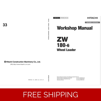 HITACHI ZW180-6 ZW180PL-6 WHEEL LOADER WORKSHOP MANUAL HITACHI ZW180-6 ZW180PL-6 WHEEL LOADER WORKSHOP MANUAL